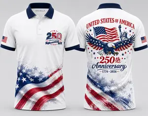 United States of America Patten Golf Polo Shirt Print Gift for Men Lightweight Outdoor