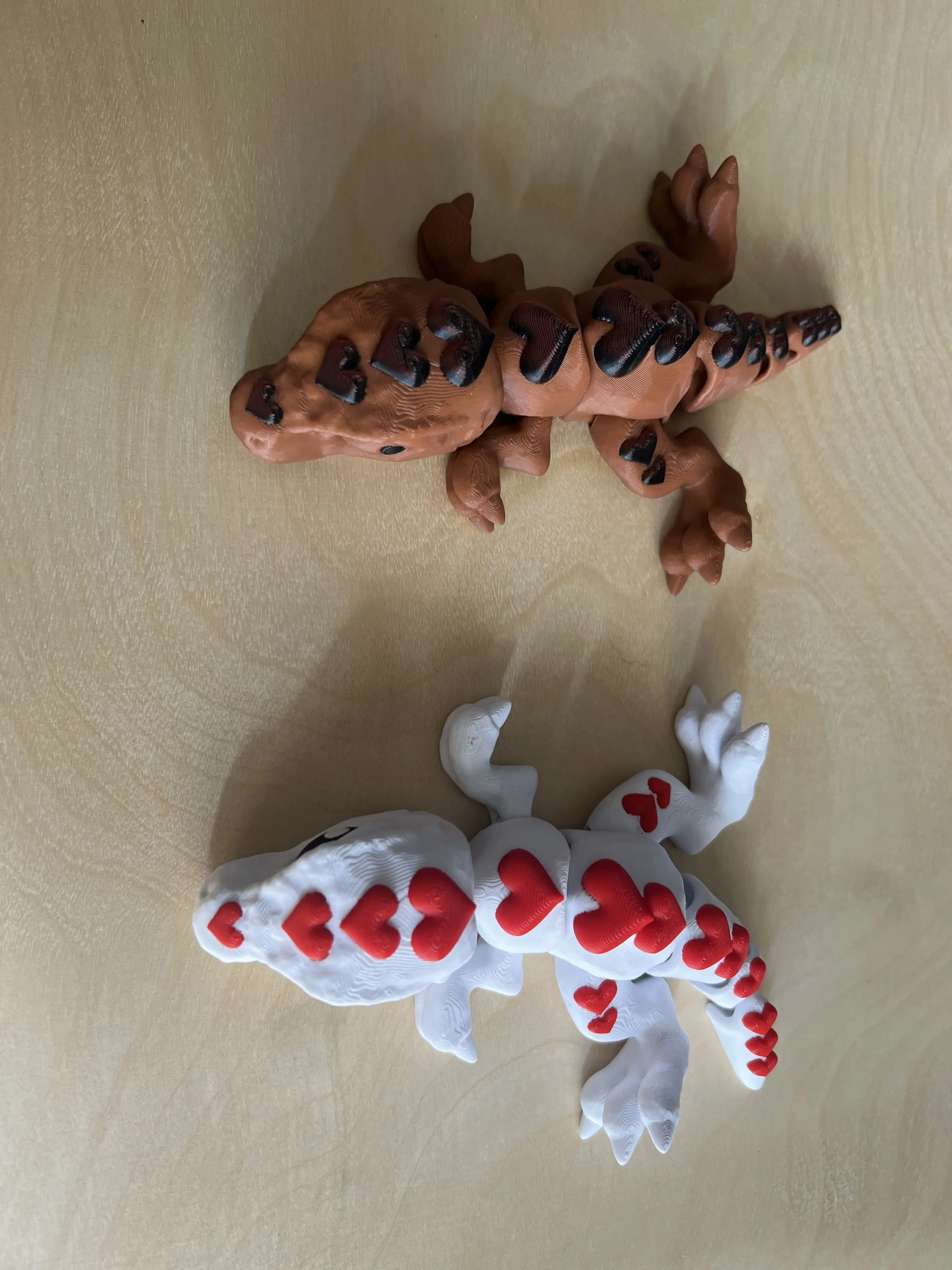 Customizable 3D Printed Valentines Tiny Heart articulated T-Rex