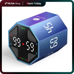 Ticktime Pomodoro Timer Cube, Productivity Timer, Pause & Resume, Silent & Adjustable Sound Alert, for ADHD, Task, Work, Study, 3/5/10/15/25/30min & Custom Countdown