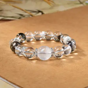 White Phantom + Green Phantom Clear Quartz Bracelet | Cleanse Negative Energy & Manifest Abundance