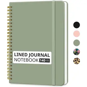 Grid Spiral Notebook for Men & Women, 140 Pages, College Ruled Hard Cover, A5 Size (5.7x7.9 Inches), Ideal for Work & Notes