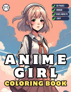Anime Girl Coloring Book for Adults Kids Girls Boys Gift: Anime Girl Coloring Pages for Teenage Girls Cute Coloring Book Anime Japanese Anime Coloring ... 50 Pages Anime Coloring Sheets Activity Book