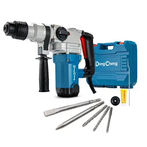 【5-year warranty】DongCheng 1-1/8 Inch SDS-Plus Rotary Hammer Drill with Safety Clutch, 9.2 Amp Heavy Duty Corded Demolition Hammer for Concrete, 3.6 Joules, Including 3 Drill Bits, Flat Chisels and Point Chisels Power Tools