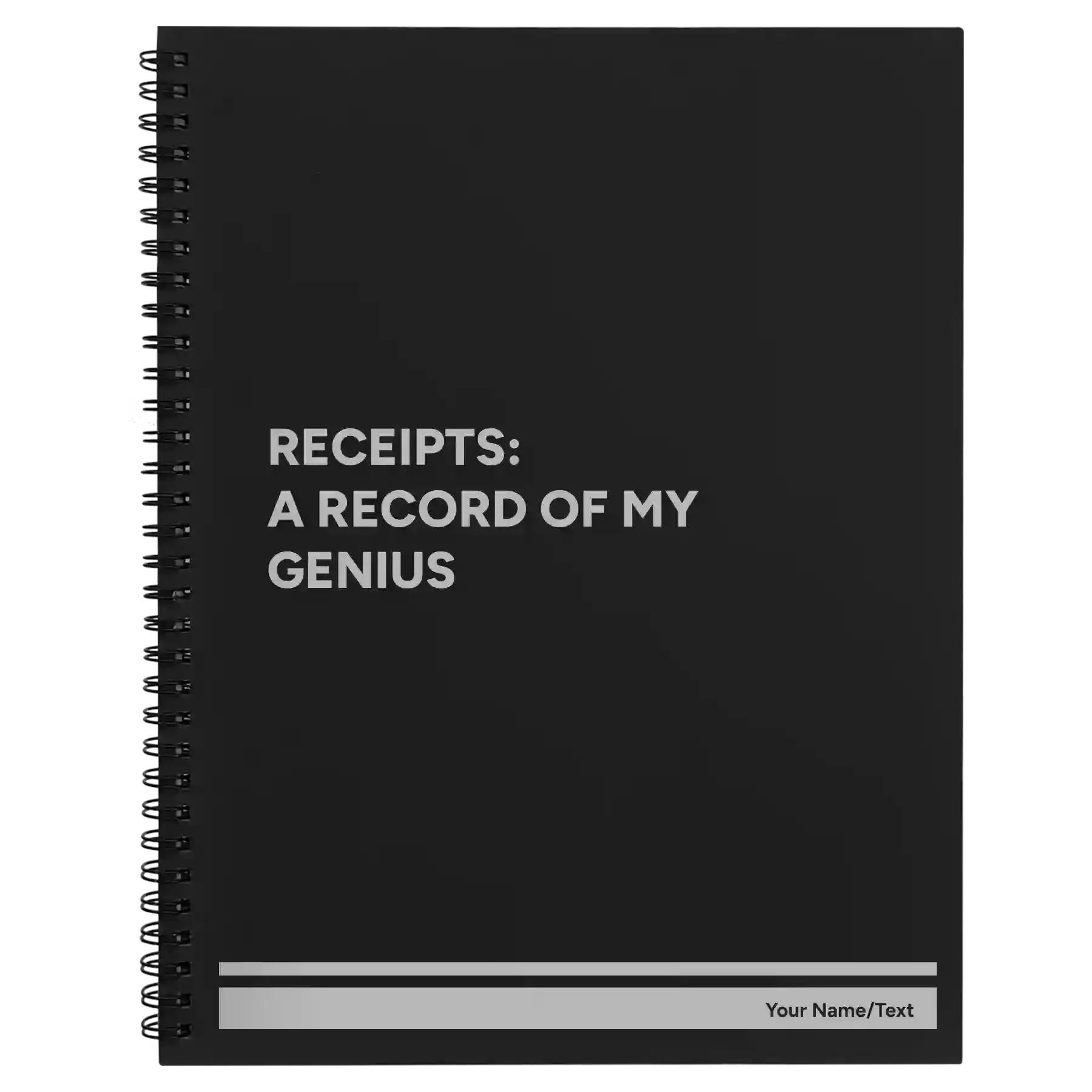 Personalized My Genius Spiral Notebook (large) | Black
