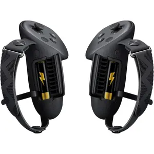 Upgraded Controller Grips Cover Compatible with Meta/Oculus Quest 3S/Quest 3 Accessories, with Battery Opening Cover and Knuckle Straps Protector