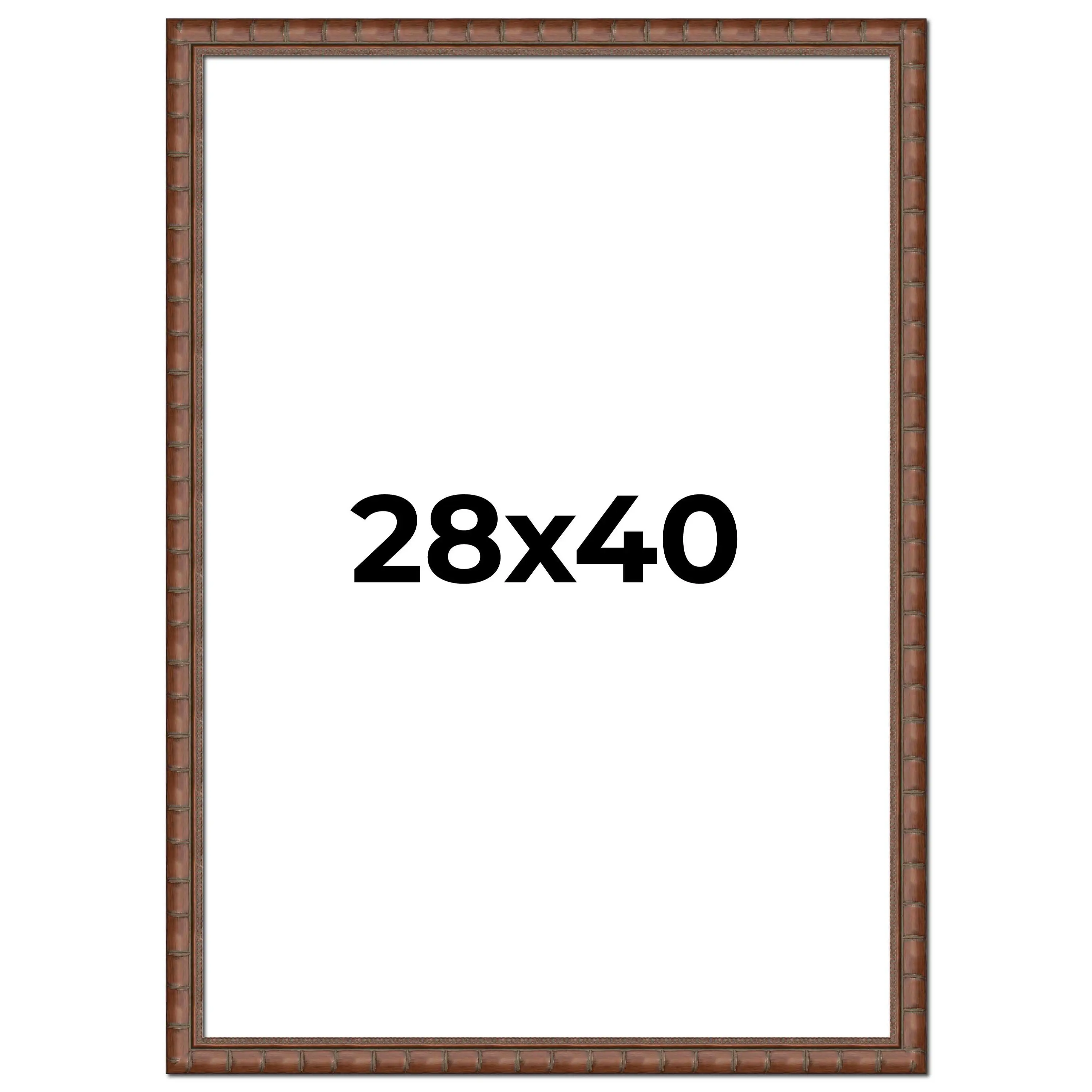 28x40 Brown Modern Bamboo Picture Frame - UV Acrylic, Foam Board Backing, Hanging Hardware