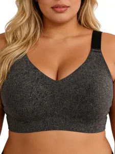 1pc Plus Size Wireless Comfortable Jelly Bra, Full Coverage Seamless Daily Wear, Elegant Design for All Seasons