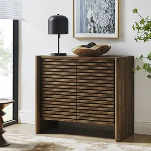Emric Wave Accent Cabinet in Walnut