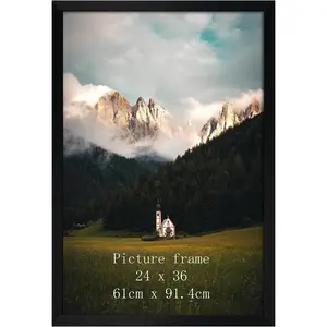 24x36 Poster Picture Frame Black, Textured Aluminum Frame 36x24 for Wall Display, Single
