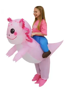 Halloween Party Luminous Dinosaur Ride-On Inflatable Costume for Kids and Adults Pink Fuzzy Ride-On Design Perfect for Festive Events Mouse-Themed Girls' Birthday Dress