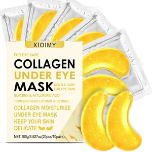 20pcs Collagen Turmeric Eye Masks, Elastic Moisturizing Care, Brighten Eye Glow, Smooth Skin, Reduce Dark Circles, Suitable for All Skins