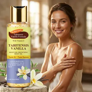 SUMIFANG Vanilla Moisturizing Body Oil 100ml | Vanilla oil + Vitamin C + Salicylic acid, moisturizing and brightening in one bottle | Lightweight and non-sticky, suitable for the whole body