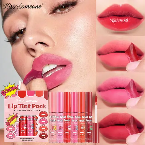 6-Color Stain Set, Long-Lasting, Moisturizing, Glossy, Smudge-Proof, Transfer-Resistant, High Pigmentation, Cute Giftable Lips Care Kit, Lip Product, Halloween