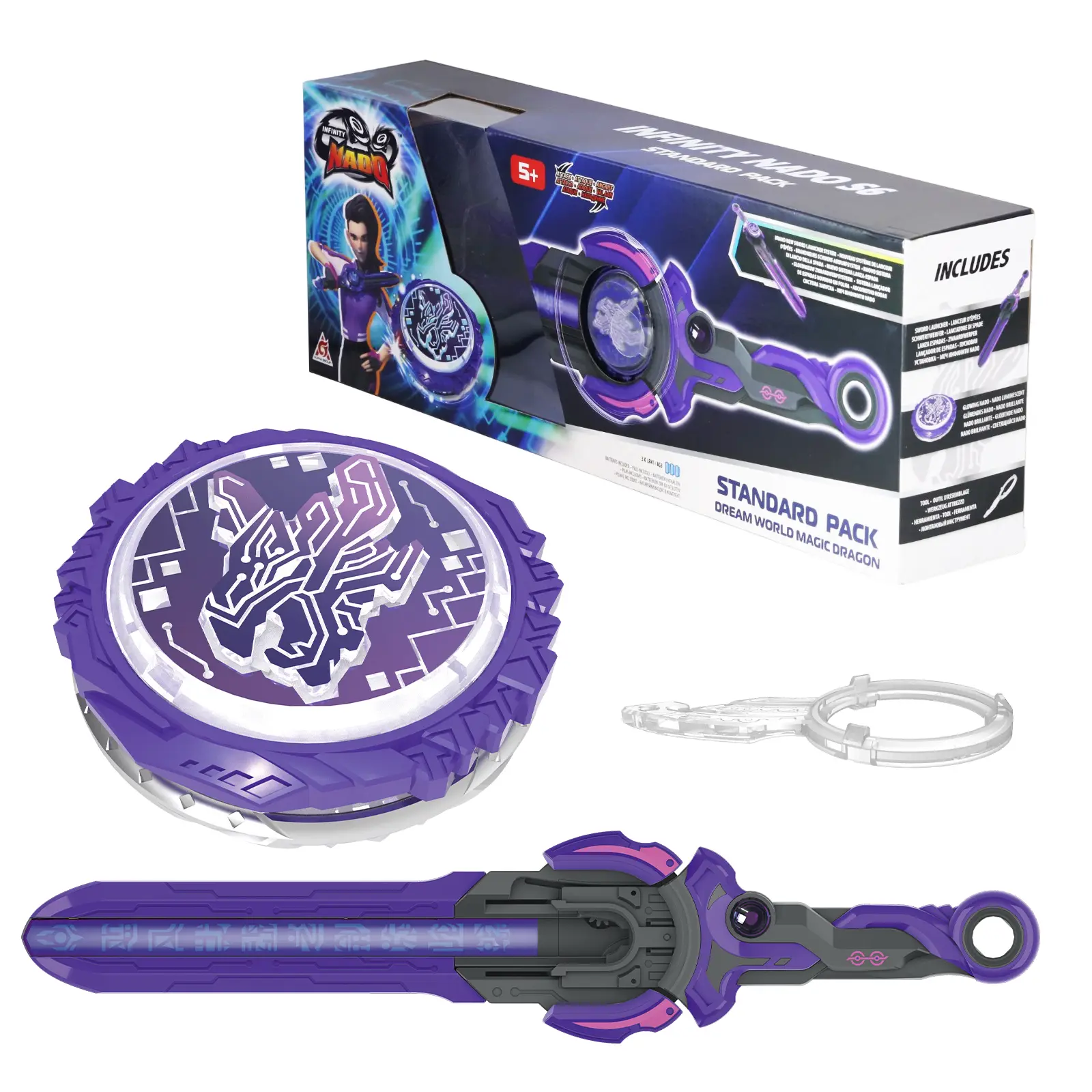 ALPHA GROUP INFINITY NADO Battling Toys, Spinning Top and Sword Launcher Battle Set Toys for Kids, Battle Brust Sword Top Toys for 5 6 7 8 9 10 11 12 Year Old Boys, Gold Warrior Phoenix