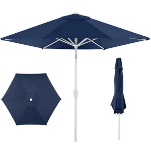 Best Choice Products 7.5ft Patio Umbrella White Pole, Outdoor Market Umbrella Steel Pole