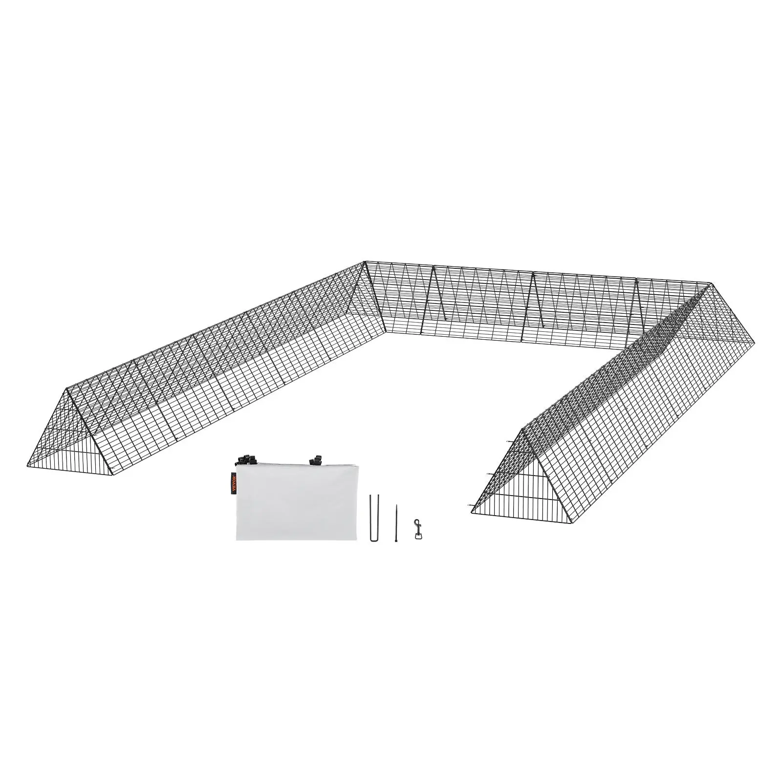 【summerfinds】VEVOR Chicken Tunnels, 236.2 x 157.5 x 24.2 inch(LxWxH) Chicken Tunnels for Yard, Portable Chicken Tunnels for Outside with Corner Frames, 2 Sets, Suitable for Chickens, Ducks, Rabbits