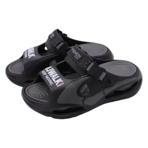 Men's Adjustable Strap Two-Way Slide Sandals – Chunky Platform Sole, Non-Slip Beach & Casual Slippers for Summer