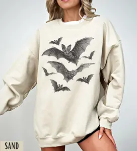 Bat Sweatshirt, Goblincore Clothing, Gothic Clothing, Dark Cottagecore, Vintage Gothic Vampire Bat Sweatshirt, Witchy