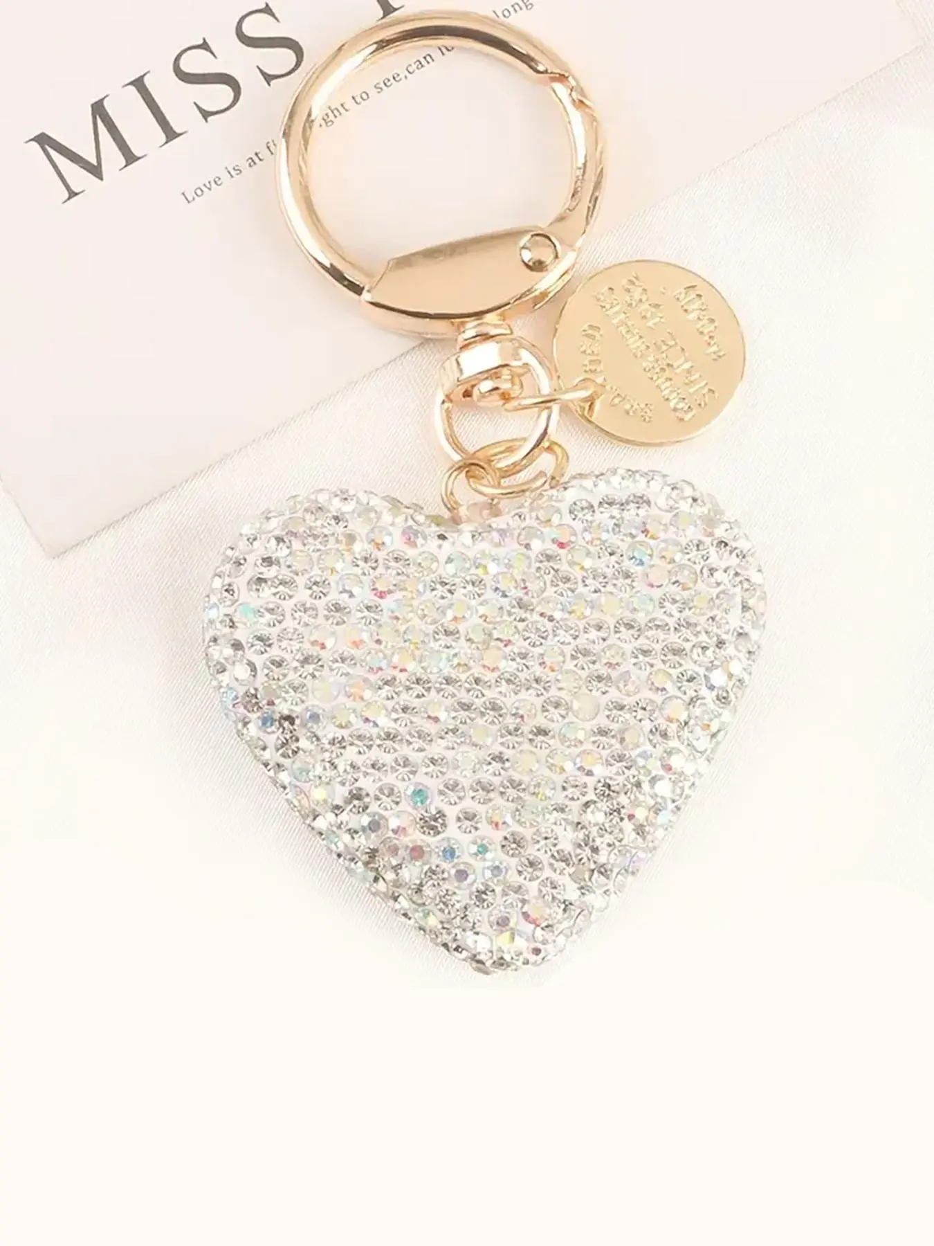 Mother's Day Gift Women's Elegant Rhinestone Heart Design Keychain Jewelry, Exquisite Trendy Elegant Keychain for Car Key, Chic Bling Bling Accessories As Gift for Friends Bling Bling Keychains