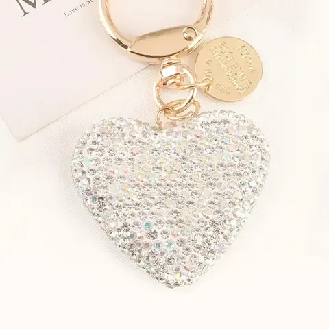 Mother's Day Gift Women's Elegant Rhinestone Heart Design Keychain Jewelry, Exquisite Trendy Elegant Keychain for Car Key, Chic Bling Bling Accessories As Gift for Friends Bling Bling Keychains