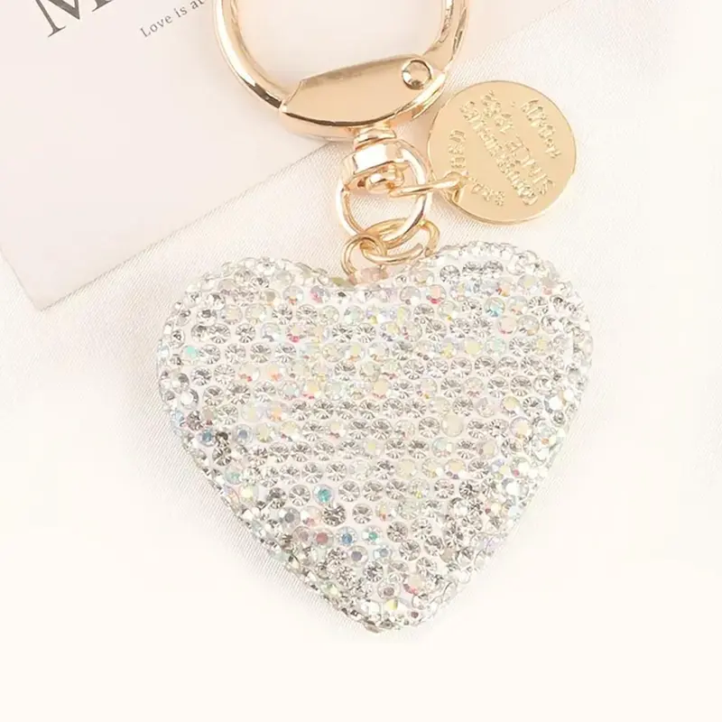 Mother's Day Gift Women's Elegant Rhinestone Heart Design Keychain Jewelry, Exquisite Trendy Elegant Keychain for Car Key, Chic Bling Bling Accessories As Gift for Friends Bling Bling Keychains