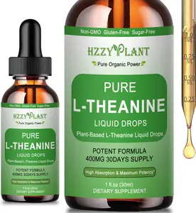 L Theanine 400mg Liquid Drops | Extra Strength Pure L-Theanine Supplement for Men & Women | Plant Based Natural Relaxation, Sleep & Calm Support | Vegan | Non-GMO | Gluten Free | 30 Servings