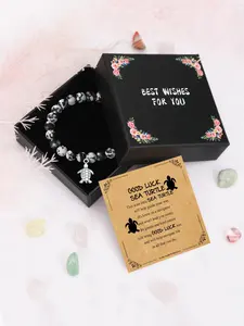 Turtle Charm Beaded Bracelet, Fashionable Jewelry for Women & Girls, Trendy All-match & Exquisite Jewelry for Birthday Gift