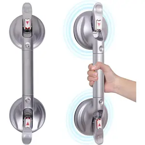17inch Suction Shower Grab Bar, Shower Handle Bar Suction Grip Bar Handle with Hold Suction Cup Fitting and Release for(Max Capacity :300lb