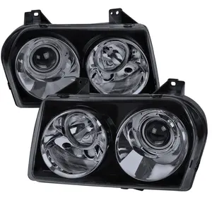 2005-2010 Chrysler 300 Base/LX/Touring Projector Headlights (Glossy Black Housing/Smoked Lens)