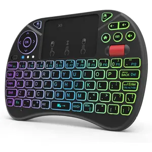 SQ-KBB005-GJ X8 Mini Keyboard,2.4GHz Portable Wireless Keyboard with Touchpad Mouse,RGB Backlit,Rechargeable Battery for Android TV Box/Mac/PC/Nvidia Shield