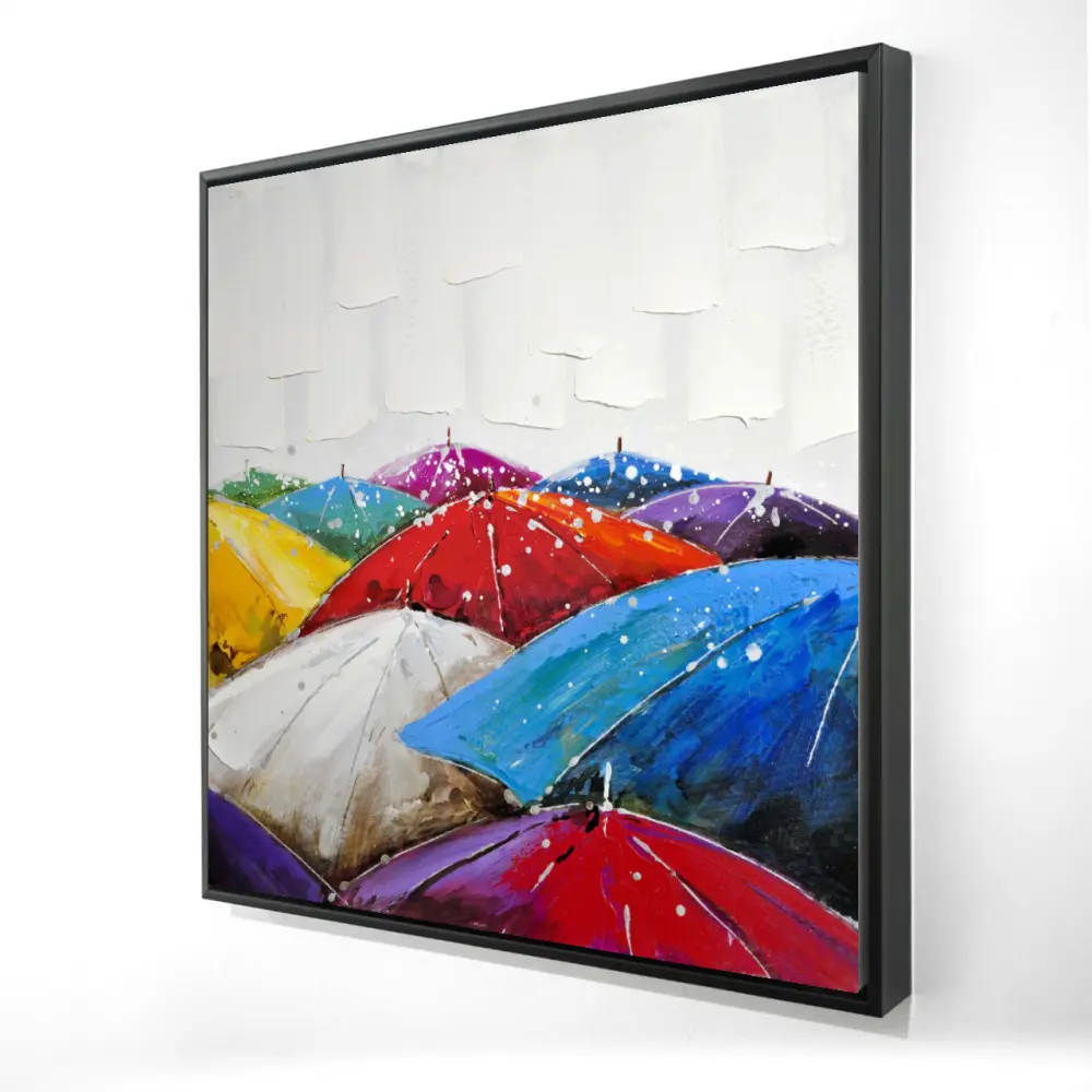 212 MAIN 24x24 in. Kaleidoscopic Vivid Colors Framed Canvas Art - Modern Wall Art, Contemporary Home Decor, Room Wall Accent