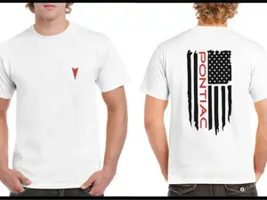 Pontiac US Flag T-Shirt Sweatshirt Hoodie 2 Sided, Classic Muscle Car Enthusiast Gift