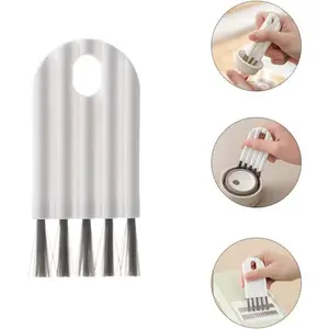 4pcs Lid Cleaning Brush Drinking Cleaner Brush Crevice Cleaning Brush Straw Cleaner Brush Bottle Brush Lid Cup Sippy Cup Cover Kitchen Cleaning Tools Bowl Cover Baby Household White