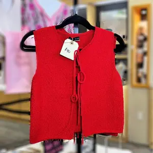 Red crochet top