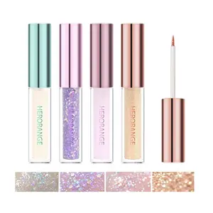 4Pcs/Box Glitter Liquid Eyeshadow Set Crystal Diamond Liquid Liner Shimmer Glitter Highlight Metallic Liquid Shadows Quick-drying Sequin Pearlescent Eye Makeup Cosmetic