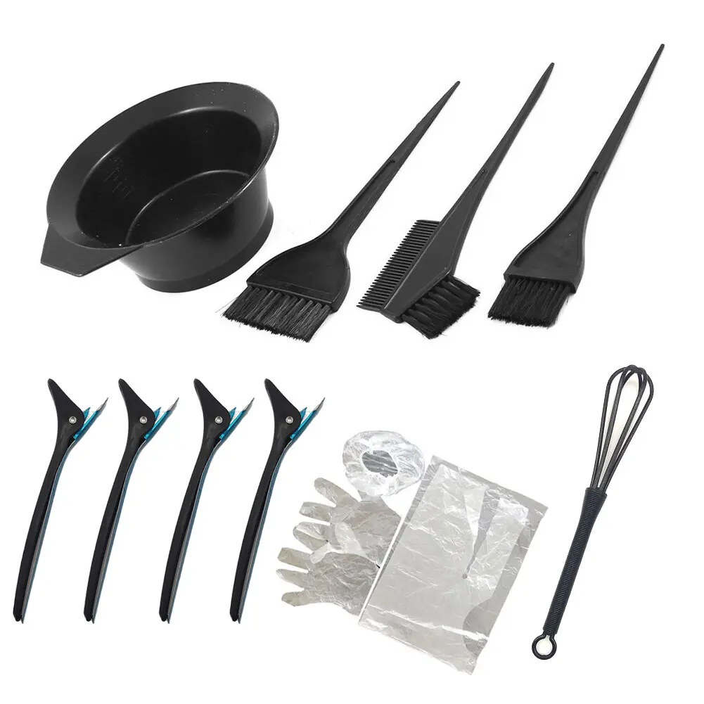12 Pcs Hair Dye Coloring Brush Comb Set Mixing Bowl Salon Tint Tool Kit Haircare