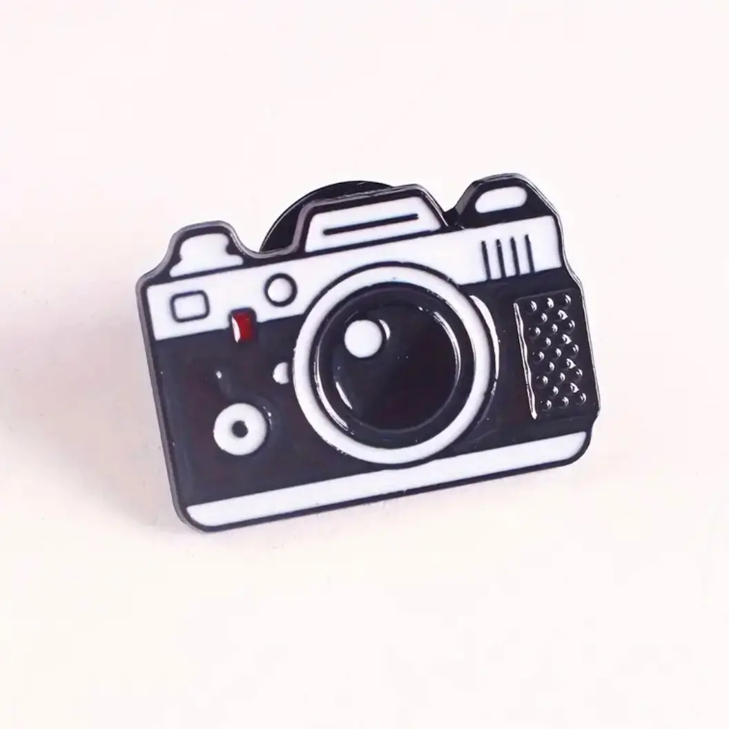 Small camera enamel pin