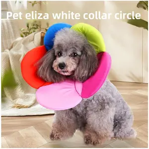 Pet Elisa collar protector neck cover with cow and flower pattern to protect pet dogs' collars