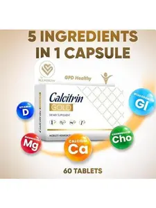 Calcitrin Gold Calcium Vitamin D3 Magnesium Supplement, 60 Tablets, Supports Healthy Bones & Joint Mobility