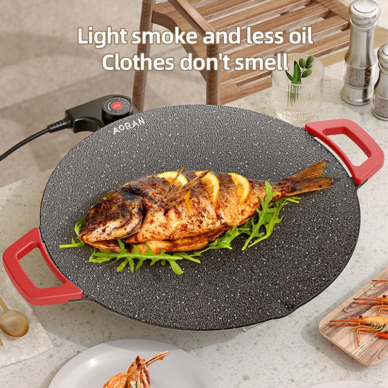 Portable Electric Korean BBQ Grill, indoor Smokeless GrillNon-stick Grill Pan, Adjustable Temperature Control,Nonstick Surface, Asador de Carne