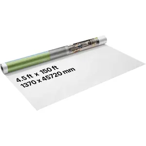 Father's Day Gift VEVOR House Wrap, 4.5 x 150 ft, 0.13 mm Thick Vapor Barrier, Heavy Duty Plastic Sheeting for Tear-Resistant, Drop Cloth Vapor Barrier Covering for Residential & Commercial Construction, White