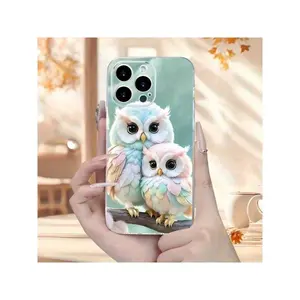 Creative And Cute Owl Design Pattern Printing Mobile Phone Case Is Suitable For IPhone17/IPhone17 Air/IPhone17 Pro/IPhone17 Pro Max/16 Pro Max/15 Pro Max/14 Pro Max/13 Pro Max/12 Pro Max, Suitable For Gifts For Male And Girlfriend
