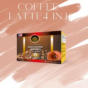 Gourmet Ganoderma Latte 4 in 1 Instant Coffee USA Made 15 Sachets 273g Healthy Vitality Tasty
