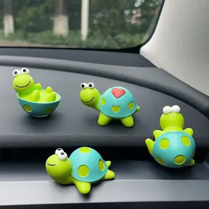 4 Pcs Mini Resin Tortoise Figurines Cute Car Accessories, Funny Turtles Rear View Mirror & Dashboard Decorations, Car Interior Ornaments, Fairy Garden Landscape Decor
