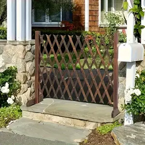 No-Drill Adjustable Fence, Weather-Resistant Wooden Grid Design, Ideal for Climbing Plants, Indoor/outdoor Garden Decor, Balcony & Patio Privacy Screen
