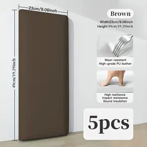 5pcs Self-Adhesive Wall Stickers, Bedside Impact Protection Soft Padding, Corner Buffer Pads, Easy Peel and Stick, Flexible Wall Film