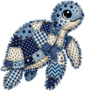 DTF Transfer – Denim Turtle Multi Sizes (AN-TR005)