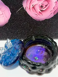 Handmade Crystal Replica Jewelry Box, Desktop Decorative Item, Ashtray Compatible, Elegant and Functional Accessory