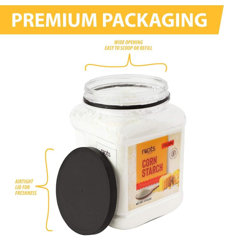 100% Pure Corn Starch |17.63oz Airtight Container | All Natural Thickener for Soups, Stews, Gravy, Baking Pies, Puddings & Cakes | Gluten-Free, Non-GMO, Vegan, Kosher, Food-Grade