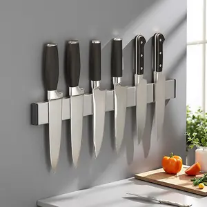 1pc, Magnetic Knife Holder For Wall, Magnetic Knife Strip, Powerful Magnet Knife Rack For Kitchen Knives, Magnetic Stainless Steel Knife Holder Rack, Creative Magnetic Knife rack, Kitchen Accessaries